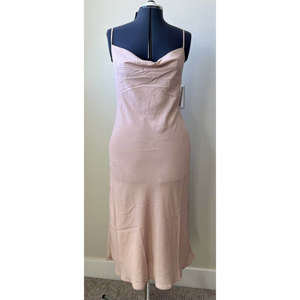 Show Me Your Mumu Verona Cowl Bridesmaid Slip Dress Dusty Blush Crisp, NWT$168 S